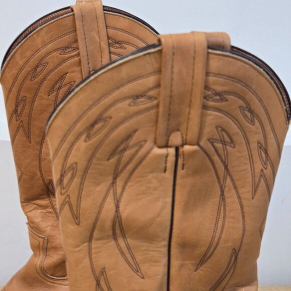 Frye Billy Tall Mens 12D Boots Western Cowboy Work Caramel Brown Leather USA - Picture 4 of 8